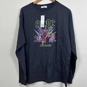 Wego Shirt Gray	AC/DC Rock or Bust Long Sleeves NWT	Size F?